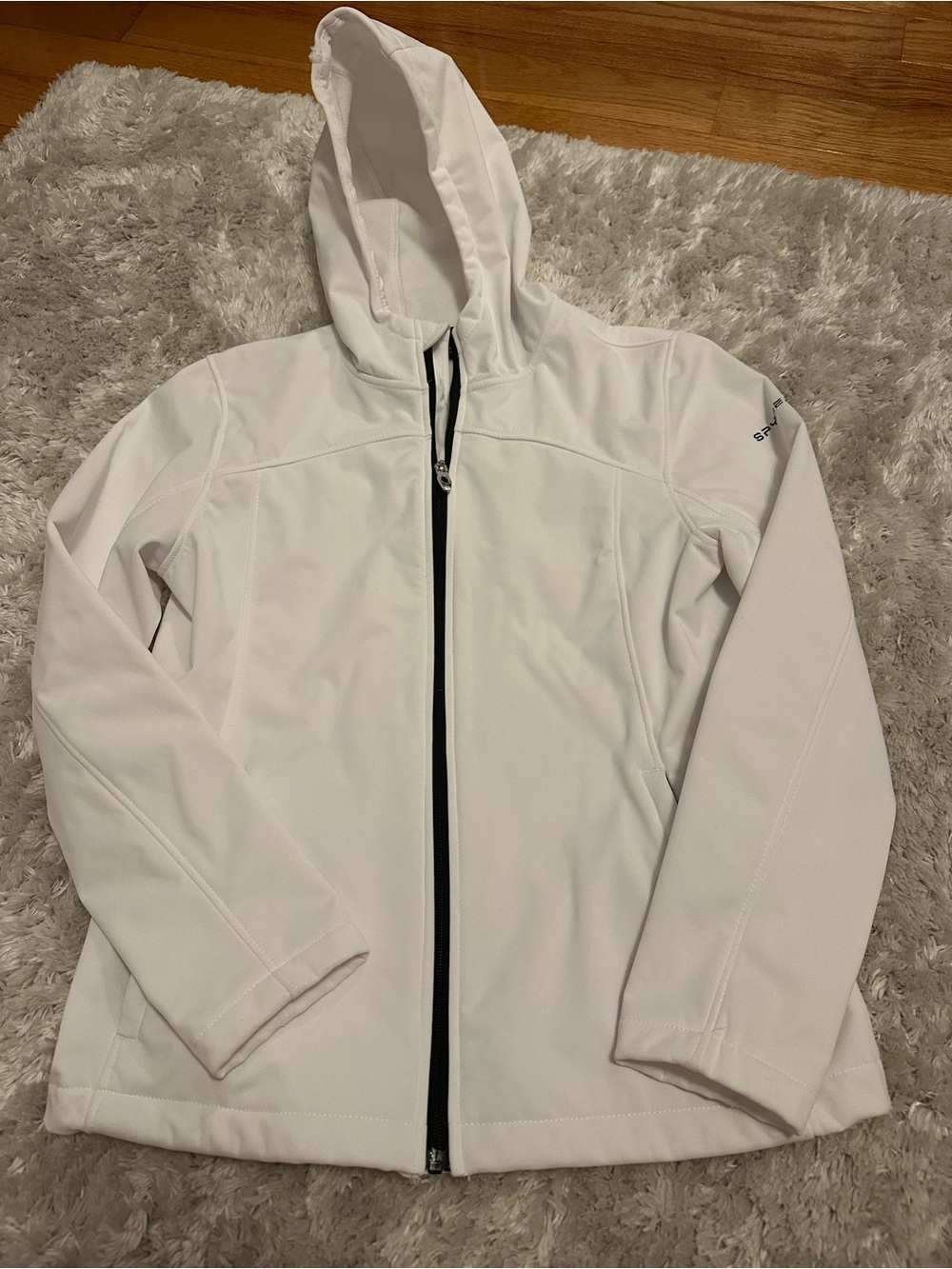 Spyder White Fleece-Lined Jacket with Black Trim